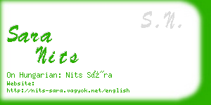 sara nits business card